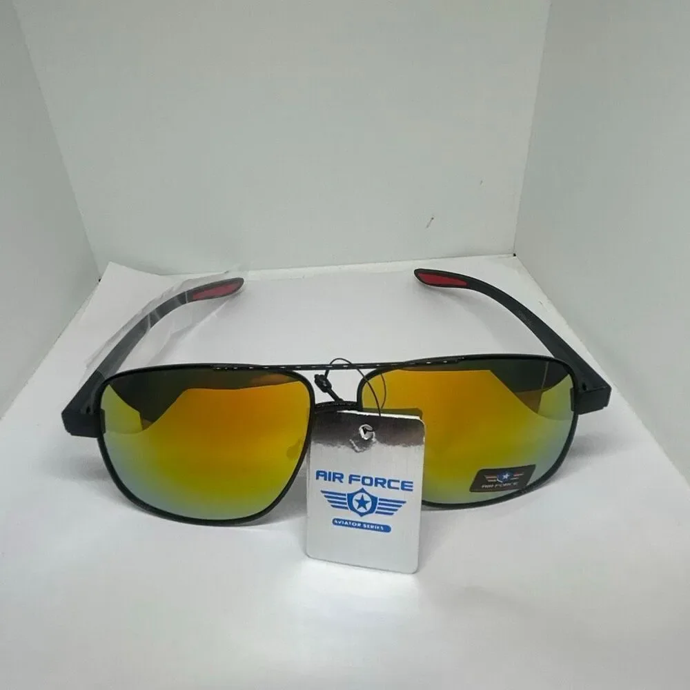 Air Force Aviator Mirrored Sunglasses Patriotic UV400 Classic Pilot Style